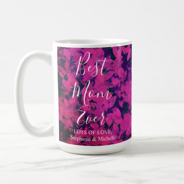 Caneca De Café Melhor Mãe, Jardim Floral Rosa (Esquerda)