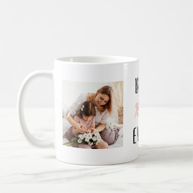Caneca De Café Melhor Mãe Nunca | 2 Fotografias Quadradas Mug de  (Esquerda)