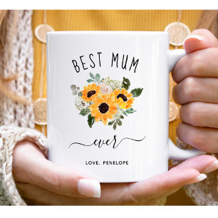 Caneca De Café Melhor Mãe Nunca Girassóis russos Bonito