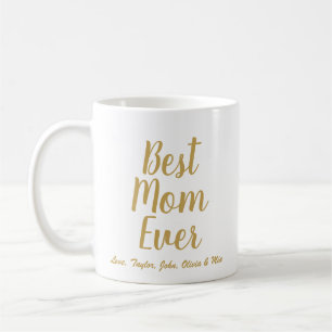 Caneca De Café Melhor Mãe Nunca - Script personalizado em ouro p