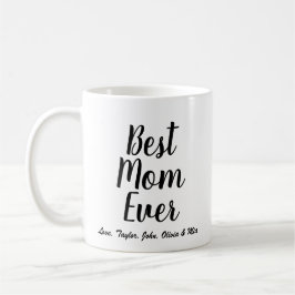 Caneca De Café Melhor mãe - Script personalizado preto personaliz