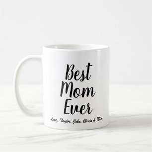 Caneca De Café Melhor mãe - Script personalizado preto personaliz