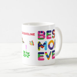 Caneca De Café Melhor Mãe Sempre Colorida Personalizável