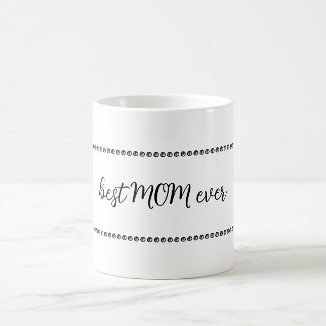 Caneca De Café Melhor Mãe Texto e pontos (Centro)
