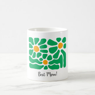 Caneca De Café Melhor Mãe Verde Flor Personalizada Lata Verde