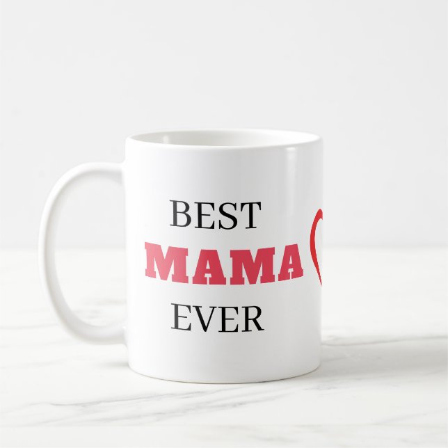 Caneca De Café Melhor Mama Elegante Na moda Chic Heart (Esquerda)