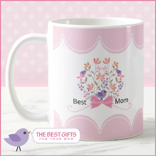 Caneca De Café Melhor Mamãe Buquê Floral Personalizável Dia das M
