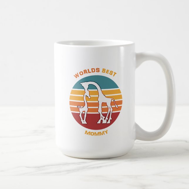 Caneca De Café Melhor Mamãe do Mundo, Girafas (Direita)