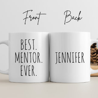 Caneca De Café Melhor Mentor Personalizado Alguma Vez Obrigado Tr