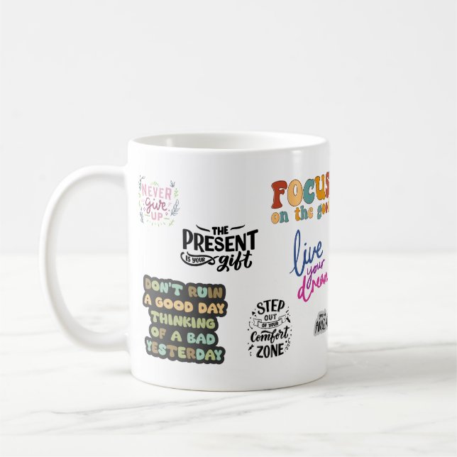 Caneca De Café Melhor Motivação e Vida Diária Cita Mug (Esquerda)