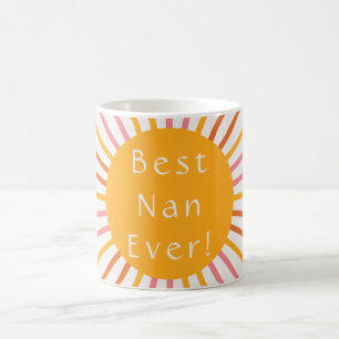 Caneca De Café Melhor Nan Boho Retro Sun