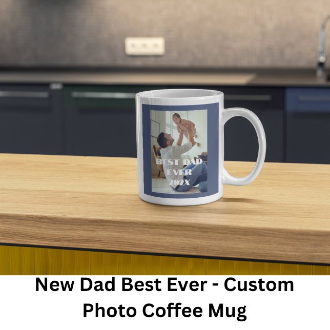 Caneca De Café Melhor novo papai de sempre - Foto personalizada d (Criador carregado)