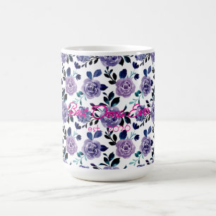 Caneca De Café Melhor Oma Dia das Mães Floral Brilhante