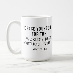 Caneca De Café Melhor Ortodontista Nome Profissional Personalizad