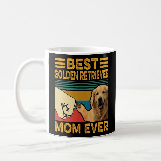 Caneca De Café Melhor Ouro Retriever Mãe Alguma Vez Retrorna Vint (Esquerda)