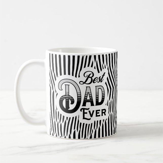 Caneca De Café Melhor padrão de Abstrato preto e branco do Pai do (Esquerda)