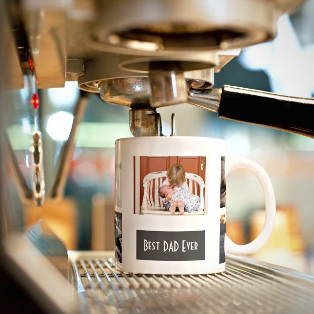 Caneca De Café Melhor Pai 5 Foto Personalizada (Criador carregado)