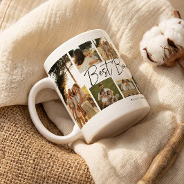 Caneca De Café Melhor Pai Adotivo 10 Colagem de Fotos Lembrança