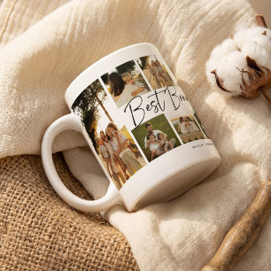 Caneca De Café Melhor Pai Adotivo 10 Colagem de Fotos Lembrança