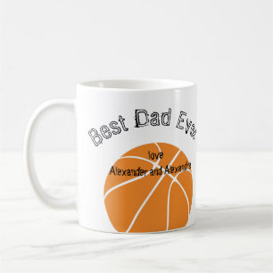Caneca De Café Melhor Pai Alguma Vez de Basquete Texto em destaqu
