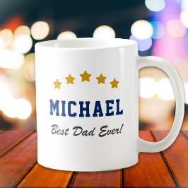 Caneca De Café Melhor Pai Alguma Vez, Texto Personalizado, Estrel