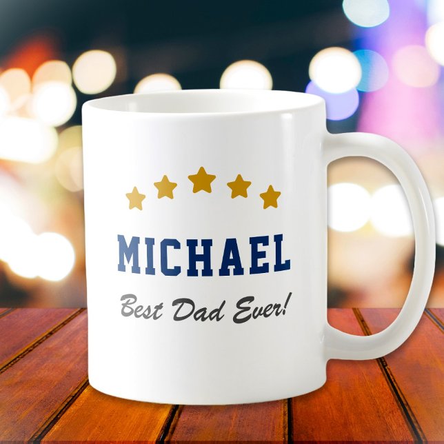 Caneca De Café Melhor Pai Alguma Vez, Texto Personalizado, Estrel (Criador carregado)