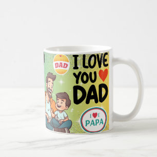 Caneca De Café Melhor Pai Amo Pai, Dia dos Pais, Presente para o