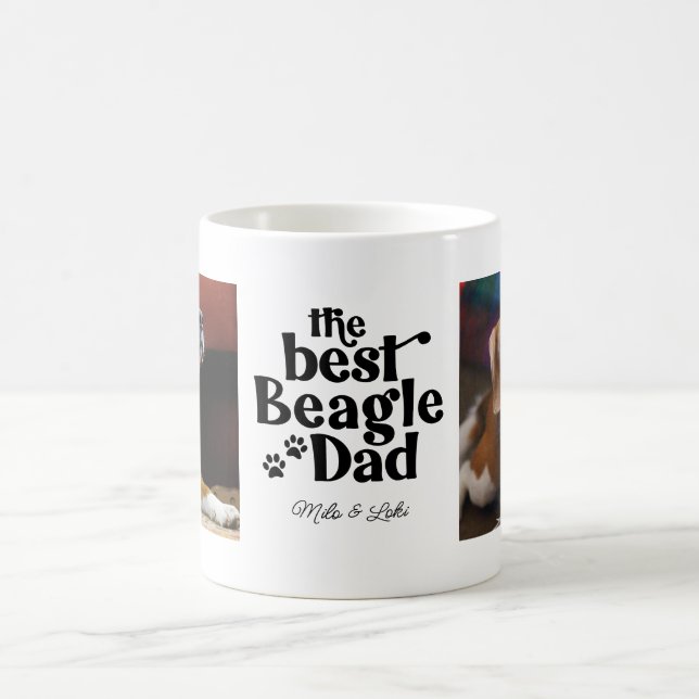 Caneca De Café Melhor Pai Beagle 2 Modelo de Foto Coffee Mug (Centro)