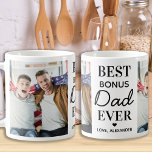 Caneca De Café Melhor PAI BONUS - Dia de os pais de Fotografia Pe<br><div class="desc">Surpreenda seu pai bônus ou pai de passo este dia de os pais com uma caneca personalizada de café fotográfico. "Melhor PAI de Bônus Nunca." Personalize esta caneca de pai bônus com fotos, mensagem e nome favoritos. Visite nossa coleção para conhecer os melhores presentes de dias de os pais e...</div>