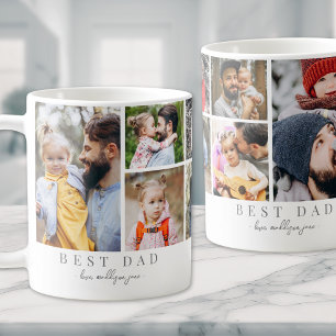 Caneca De Café Melhor Pai Colagem de Fotos Pai