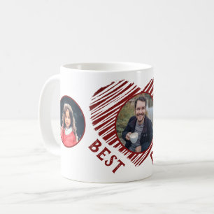 Caneca De Café Melhor Pai coração vermelho Dia dos Pais 3 Colagem