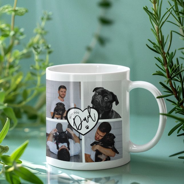 Caneca De Café Melhor Pai de Cachorro | Colagem de Fotografias (Criador carregado)