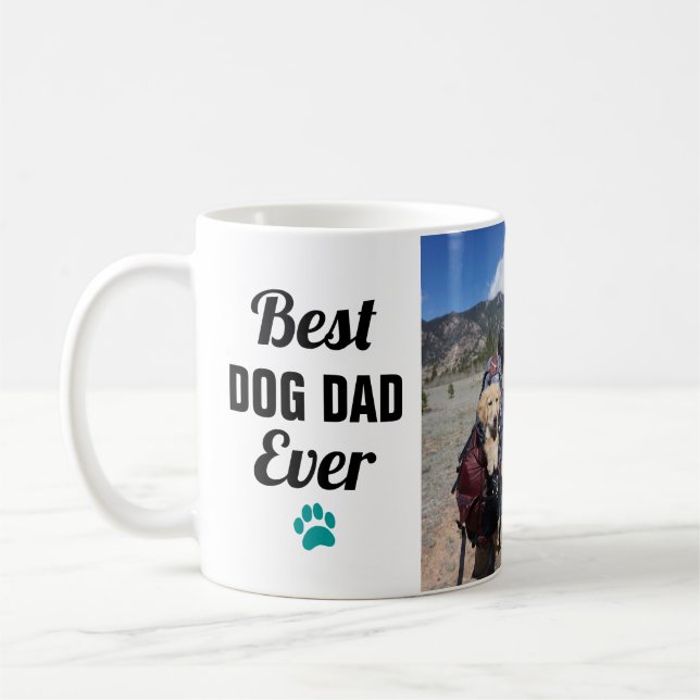 Caneca De Café Melhor Pai de Cachorro | Colagem de Fotografias de (Esquerda)