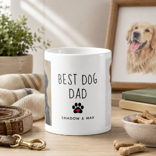 Caneca De Café Melhor Pai de Cachorro Duas Fotos Texto Manuscri