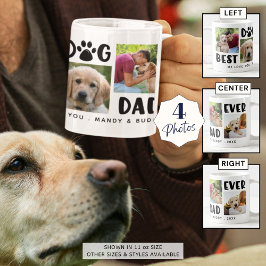 Caneca De Café MELHOR PAI DE CACHORRO NUNCA Colagem de Fotos Pers