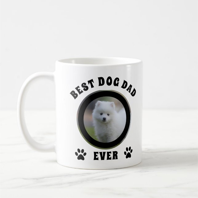 Caneca De Café Melhor Pai De Cão Personalizado De Foto (Esquerda)