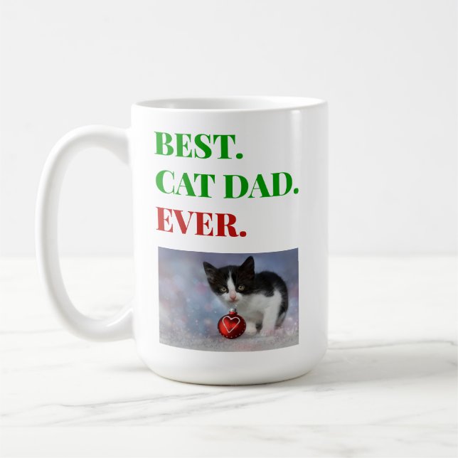 Caneca De Café Melhor Pai De Gato De Natal (Esquerda)