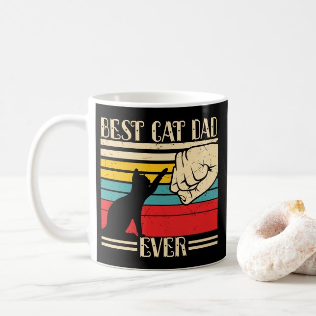 Caneca de Café Melhor Pai de Gato de Todos os Temp (Com Donut)