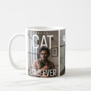 Caneca De Café Melhor Pai de Gato de Todos os Tempos Duas Fotos P