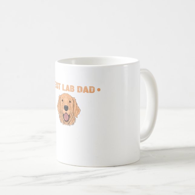 Caneca De Café Melhor Pai de laboratório - Labrador Amarelo  (Frente Esquerda)