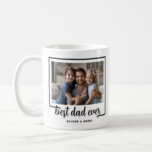 Caneca De Café Melhor Pai de Todos Foto Moderna (Esquerda)