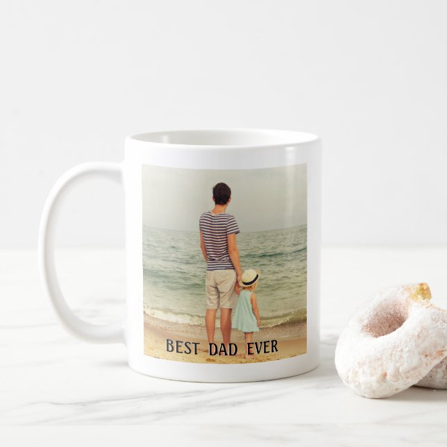 Caneca De Café Melhor Pai de Todos Foto Personalizada  (Com Donut)