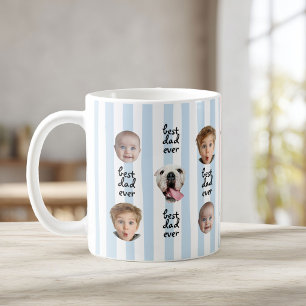 Caneca De Café Melhor Pai de Todos Listras Fofo Bebê 3 Rosto Foto