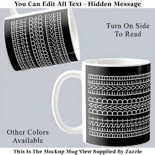 Caneca De Café Melhor Pai de Todos Mensagem Oculta 141WB Novidade