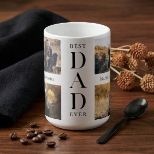Caneca De Café Melhor Pai de Todos os Tempos Moderno Colagem de F