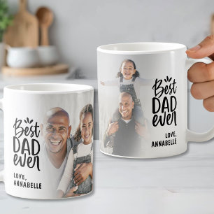 Caneca De Café Melhor Pai de Todos Personalizado com 2 Fotos
