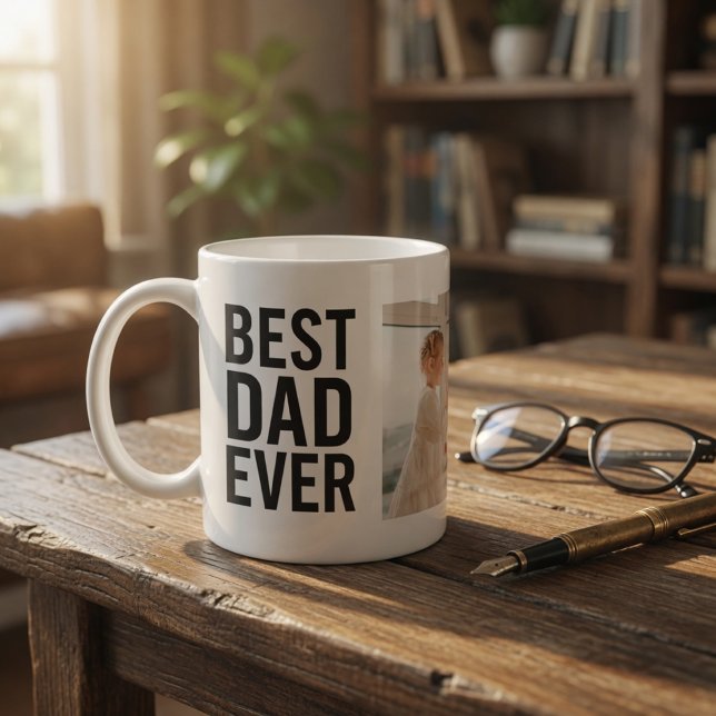 Caneca De Café Melhor Pai de Todos Presente Personalizado com Fot (Criador carregado)