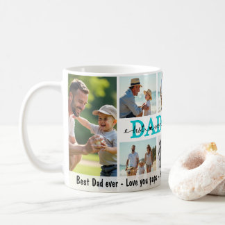 Caneca De Café Melhor Pai do Mundo Colagem de Fotos, Personalizad