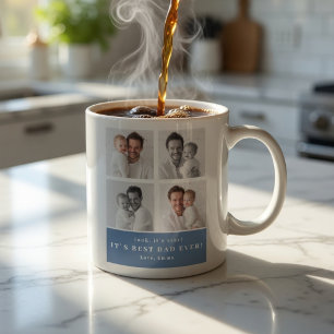 Caneca De Café Melhor Pai do Mundo Colagem de Fotos Personalizada