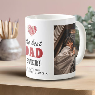 Caneca De Café Melhor Pai do Mundo Coração Vermelho 2 Foto